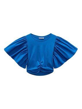 ZARA | Flutter Sleeve Crop Top